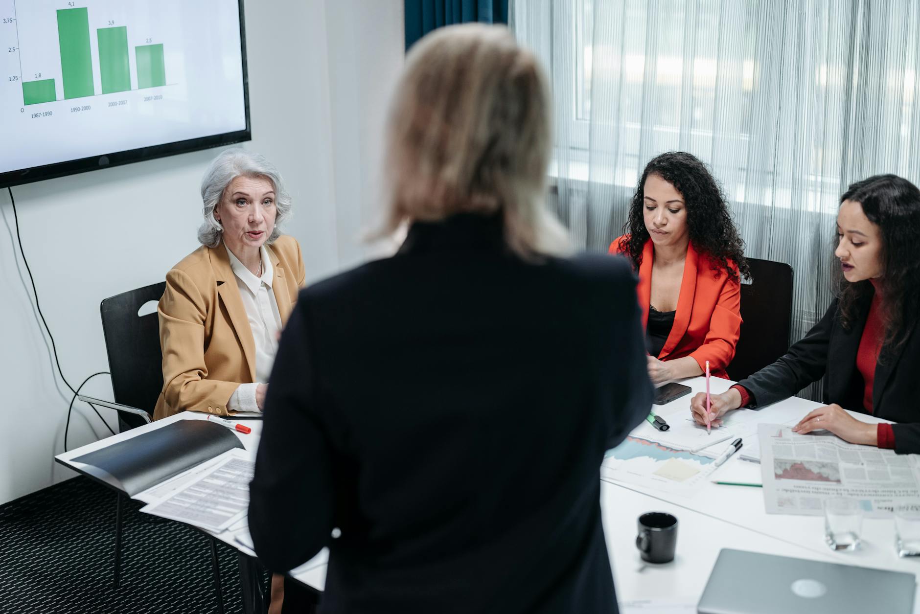 women having a meeting at the office